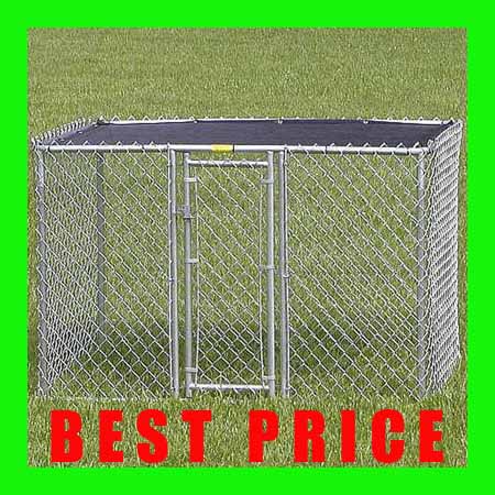 Dog Kennel W/ Shade Cover Pet Pen Fence Outdoor 4x6