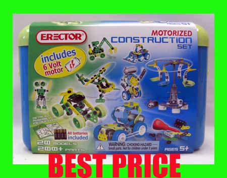 MOTORIZED ERECTOR CONSTRUCTION SET TOY 200 PIECES CASE